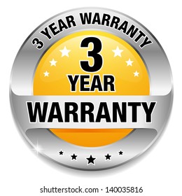 Yellow 3 Year Warranty Button