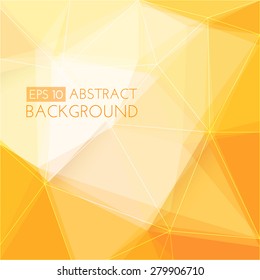 Yellow 3D background. The main elements of lines and triangles.