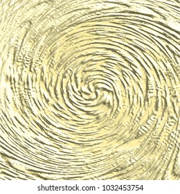 yellow 3D circle stucco structure pattern with engraved irregular spiral lines, vector illustration