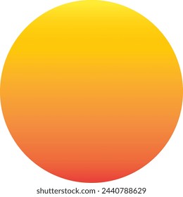 Yellow 3d circle, sun icon, gradient circle