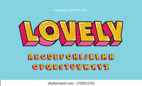 Yellow 3D Colorful Cartoon Comics Display Typography Artistic Font Design