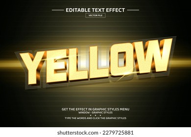 Yellow 3D editable text effect template