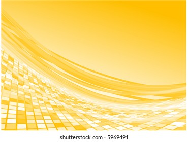 Yellow 3d flow vector background