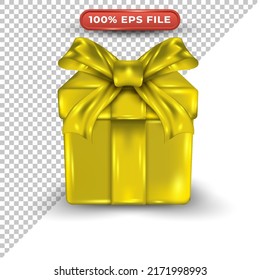 Yellow 3d gift box special valentine