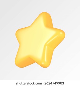 Estrella brillante amarilla 3D. Ilustración vectorial