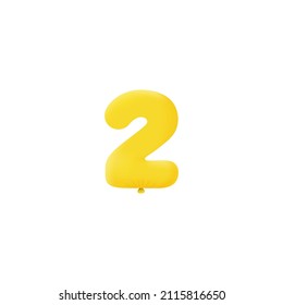 Yellow 3D number 2 balloon realistic 3d helium Yellow balloons. Vector illustration design Party decoration, Birthday,Anniversary,Christmas, Xmas,New year,Holiday Sale,celebration,carnival