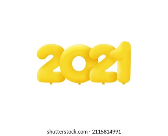 Yellow 3D number 2021 balloon realistic 3d helium Yellow balloons. Vector illustration design Party decoration,Birthday,Anniversary,Christmas,Xmas,New year,Holiday Sale,celebration,carnival