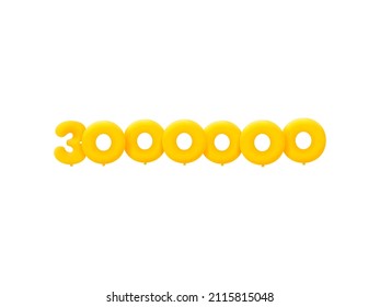 Globos amarillos 3D número 3000000 globo helio 3d realista Globos amarillos amarillos. Diseño de la ilustración vectorial Decoración de la fiesta, Cumpleaños, Aniversario, Navidad, Navidad, Año Nuevo, Venta de Vacaciones, Celebración, Carnaval