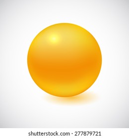 Yellow 3D sphere isolated on white. Vector illustration for your design