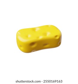 The yellow 3d sponge is designed for cleaning the bathroom. Soft and necessary for hygiene, capable of forming foam for effective washing. Ordinary household items.