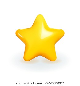 Yellow 3D star icon vector illustration design.