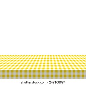 Yellow  3d  tablecloth. Vector EPS 10 illustration.