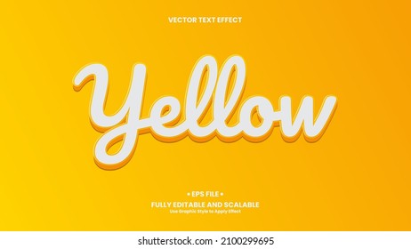 Yellow 3D Text Effect. Yellow text effect template with 3d style use for title, headline, logo and business brand