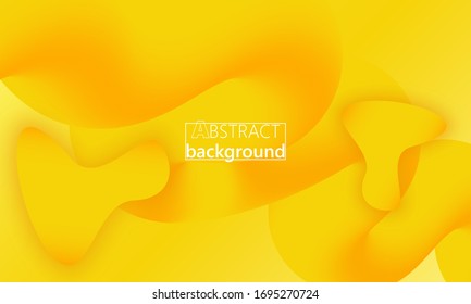 Yellow 3d Wave. Abstract Flow. Liquid Shape. 3d Fluid Poster. Yellow Minimal. Vibrant Color. Fluid Colors. Flow Wave. Yellow Background. Vector.