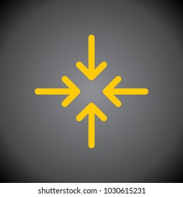 Yellow 4 Arrow icon on black background.