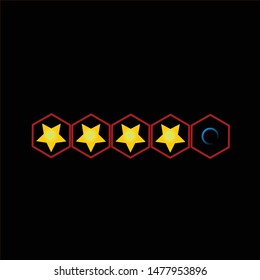 Yellow 4 star in a black background.