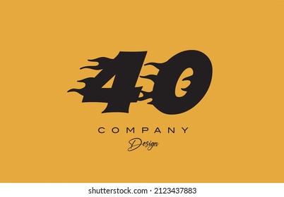 gelbes 40-stelliges Logo-Design. Kreative Vorlage für Unternehmen 