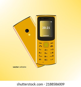 yellow 4g feature concept phone design vector for technology content