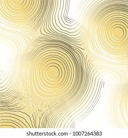 yellow abstract 3D caldera pattern with embossed white highlights, vector illustration