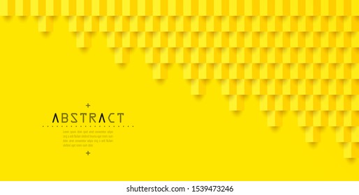 Yellow abstract architecture background with copy space. 3D paper art style background can be used in cover design, book design, brochure, flyer, poster, cd cover, website or advertising.