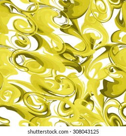Yellow abstract background with blur stains of paint. Seamless pattern for creating card, web page background, wallpaper and textile. Vector illustration.
