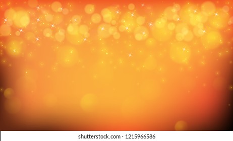 Yellow abstract background with blured bokehs