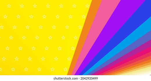 yellow abstract background with bright color lines and star texture 
