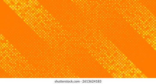 yellow abstract background. Bright orange halftone comic background with a dotted gradient pattern. Retro pop art style texture with vibrant yellow tones.