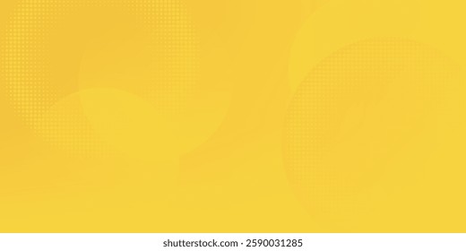 yellow abstract background with circle shapes and wavy line. vector illustration 
