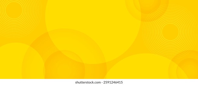 yellow abstract background with circle shapes and wavy line. modern vector illustration eps 10