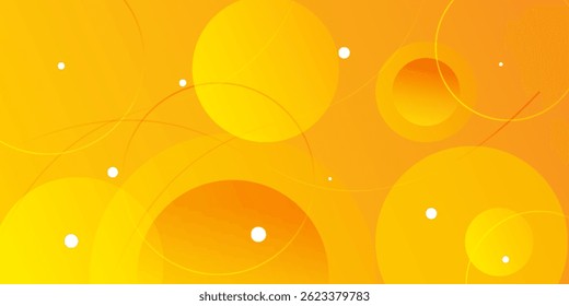 fundo abstrato amarelo com formas de círculo e linha ondulada. ilustração vetorial eps10