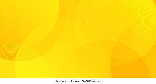 yellow abstract background with circle shapes and wavy line. vector illustration
