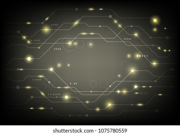 yellow abstract background of circuit board,digital technology,vector and illustration