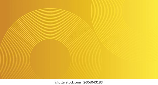 Yellow abstract background with circular shapes composition simple
