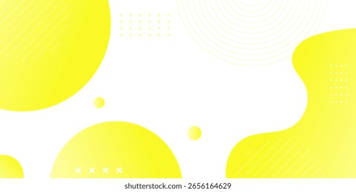 Fundo abstrato amarelo com formas circulares e gradientes suaves. Ótimo para folhetos, modelos da Web e apresentações modernas.