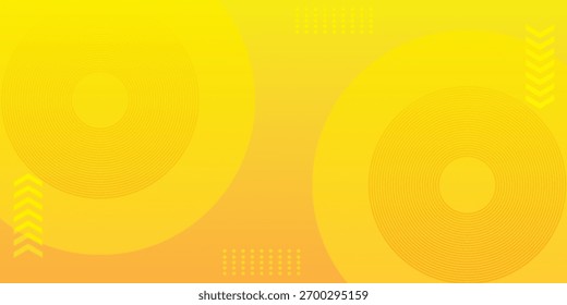 Yellow abstract background with circular shapes composition simple art