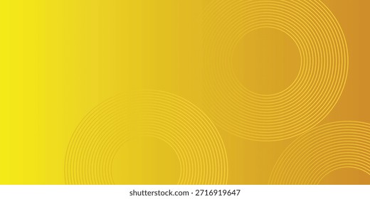 Yellow abstract background with circular shapes composition simple