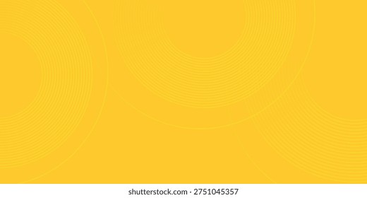 Yellow abstract background with circular shapes composition simple art