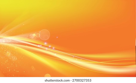 Gelber abstrakter Hintergrund. Farbige glatte helle Linien Hintergrund.