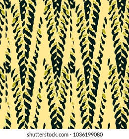 Yellow abstract background. Colorful zigzag tribal seamless pattern in yellow and green colors for textile, wallpaper, card or wrapping paper