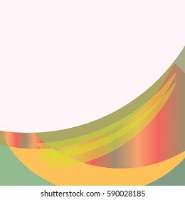 Yellow abstract background with curved lines. Vector illustration.