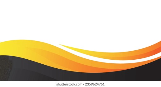 Yellow abstract background with curved shape. Vector illusration