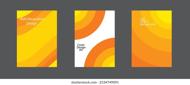 Projeto de fundo abstrato amarelo. Cor de gradação amarela para plano de fundo em tamanho A4. Abstrato geométrico amarelo. Terno para capa, banner, pano de fundo, convite, folheto, etc.