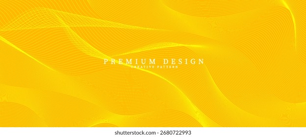 yellow abstract background design. Modern wavy line pattern in yellow color. Premium stripe texture. abstract yellow background.