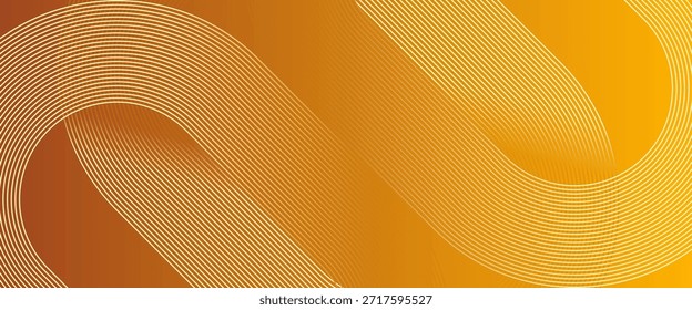 Plano de fundo abstrato amarelo com linhas curvas em fluxo e gradiente suave.