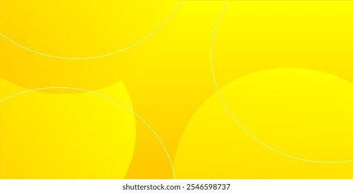 Yellow abstract background , Geometric circle overlay white circle design vector .