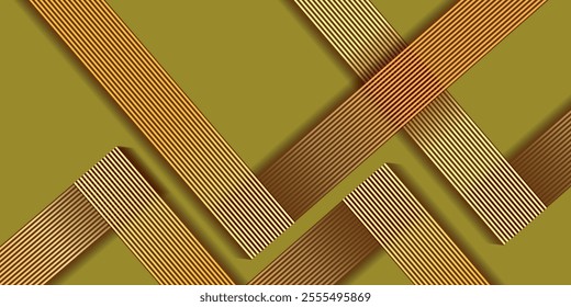 Yellow abstract background. Glossy orange gradient diagonal lines. Modern dynamic lines. Geometric patterns. Futuristic technology graphic design.