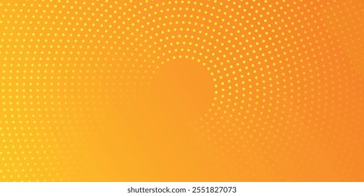 Yellow abstract background with glowing circles. Circular swirling line pattern. Geometric spiral. Rotating elements. Modern graphic design