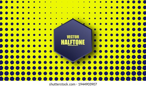 Yellow abstract background with hexagon and halftone pattern, can be used as a template for various documents