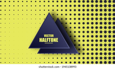 Yellow abstract background with hexagon and halftone pattern, can be used as a template for various documents